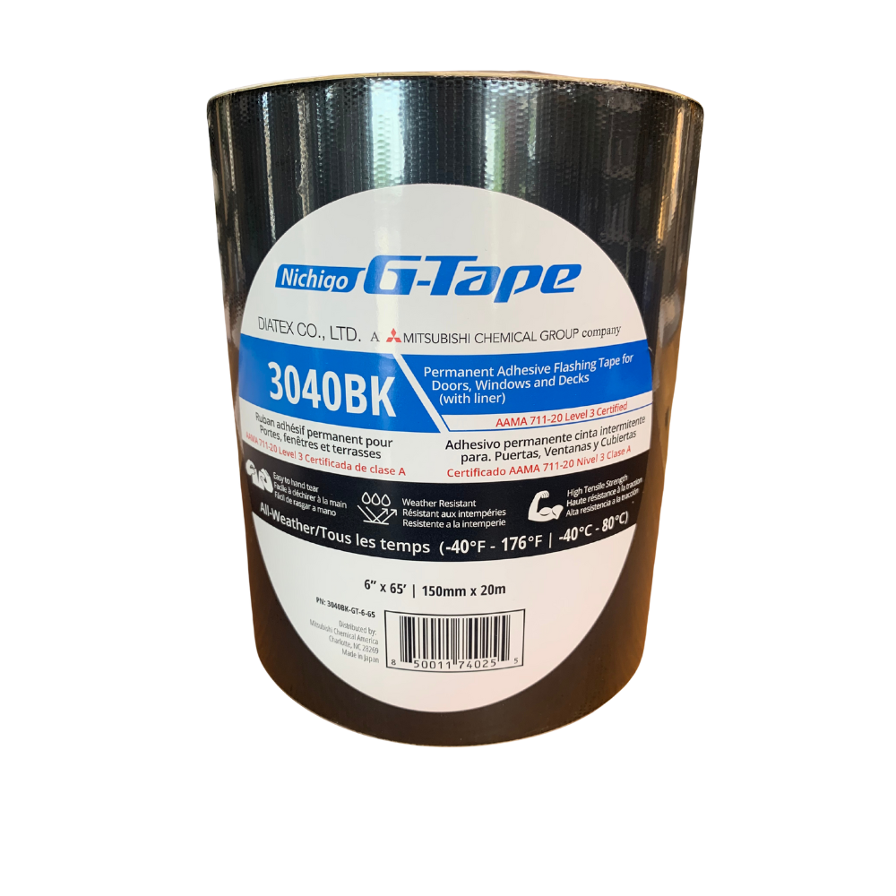 G-TAPE - 3040BK-6-CASE - Membrane protectrice pour solive et poutre - 6" - 65 pi lin (18 rlx) - PurPatio.ca