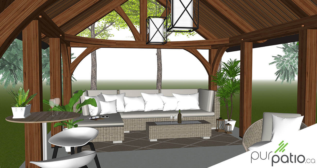 Gazebo bois traditionnel