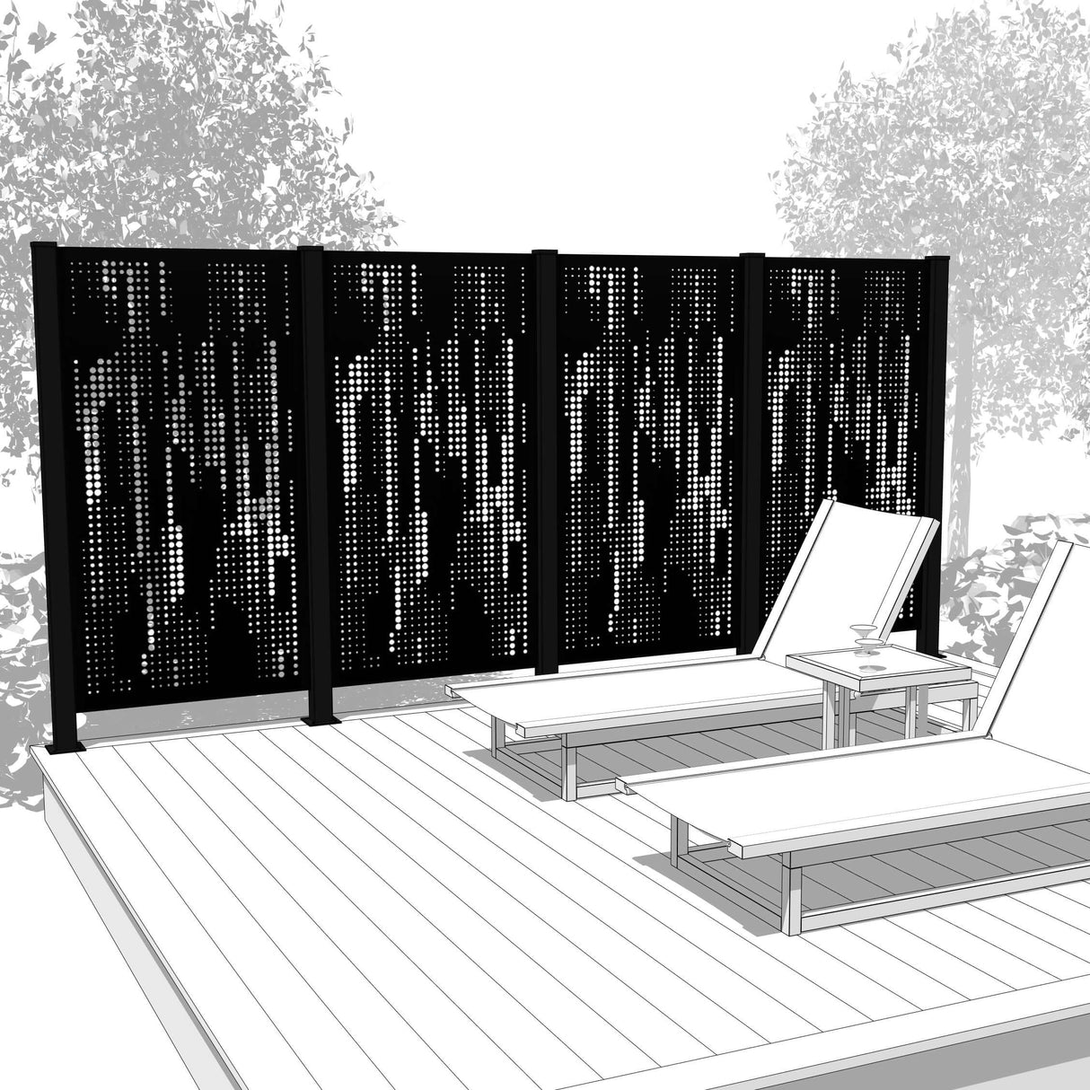 Quadruple Hideaway Mur intimite - RAIN - PurPatio.ca