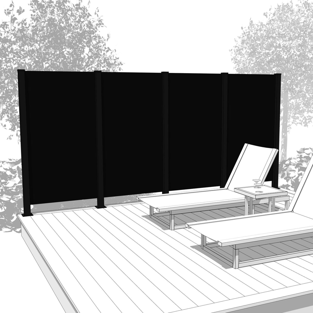 Quadruple Hideaway Mur intimite - SOLID - PurPatio.ca