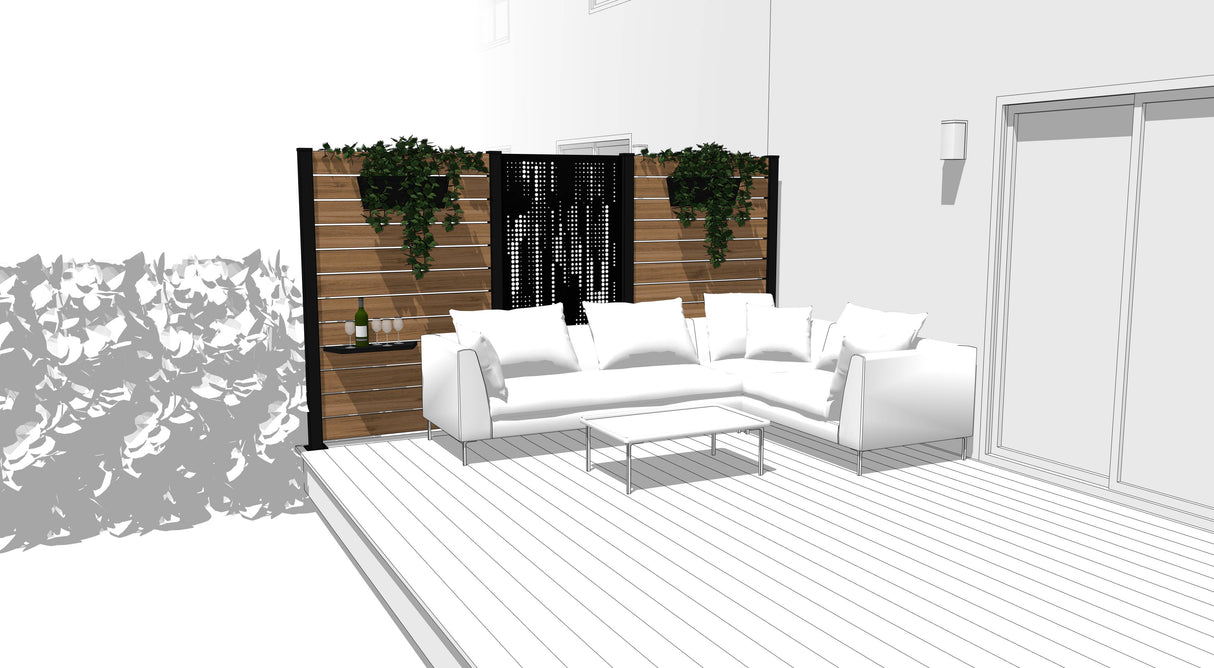 Ensemble mur intimite – RAIN - NOIR - FIXATION SUR BOIS/COMPOSITE - PurPatio.ca