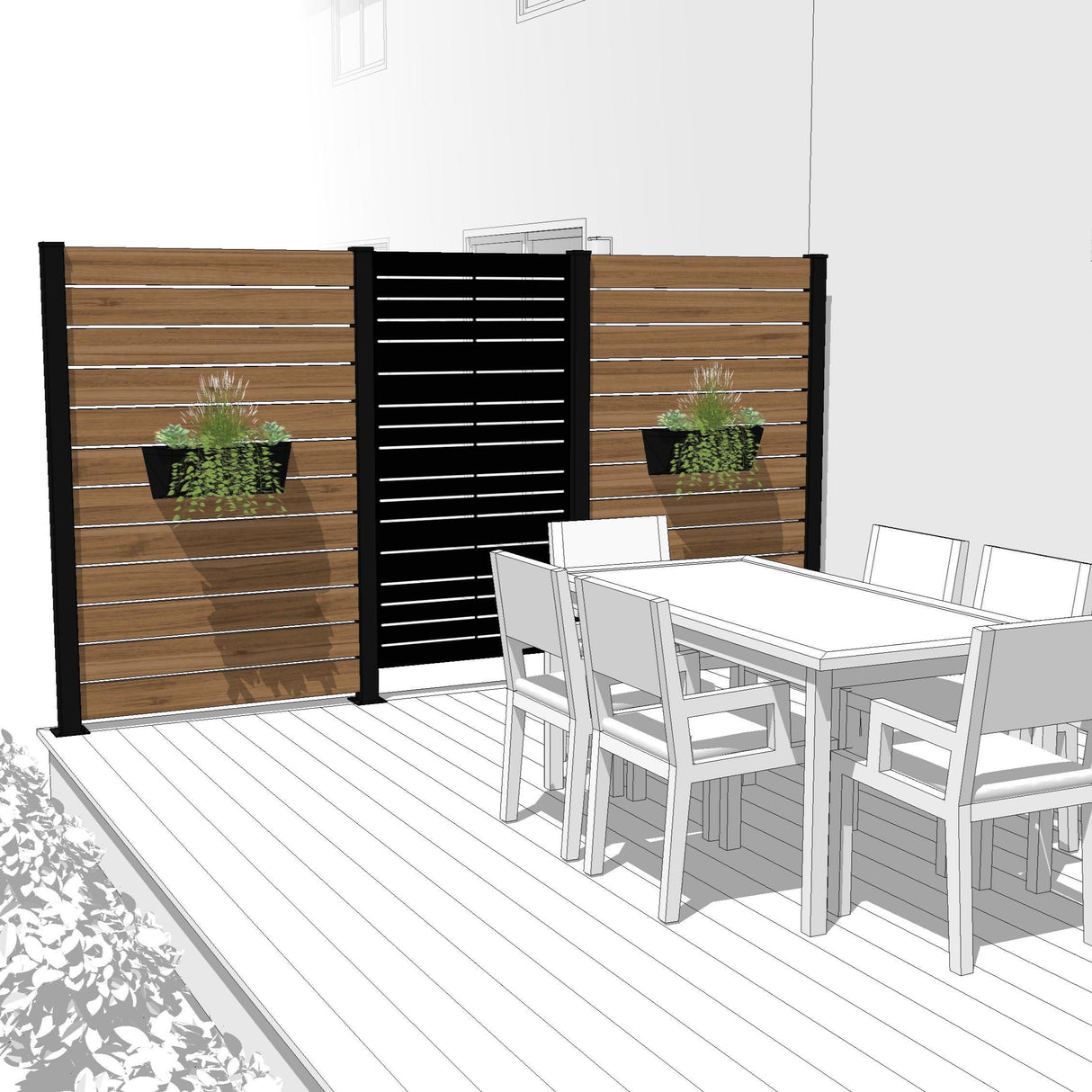 Ensemble mur intimite - HORIZON - NOIR - FIXATION SUR BOIS/COMPOSITE - PurPatio.ca