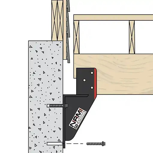 Support patio NP2500 - Poutre perpendiculaire a la fondation - Nami Fixations