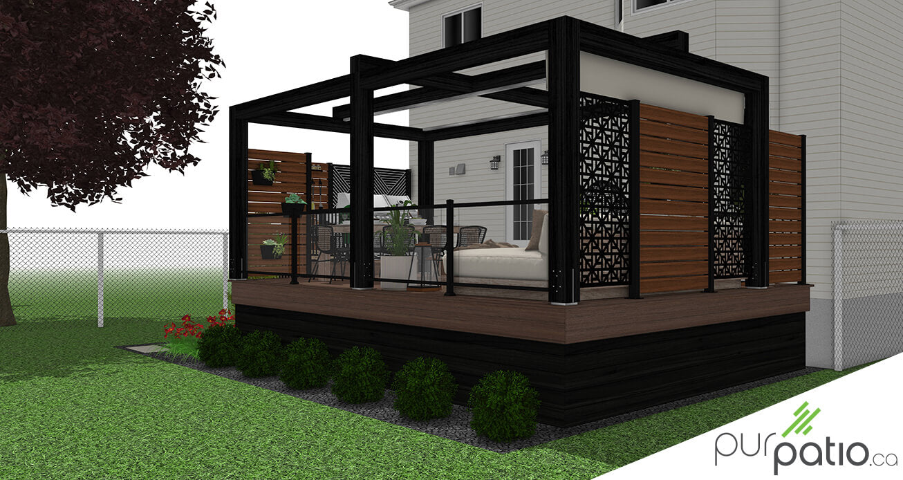 patio avec pergola voile ombrage