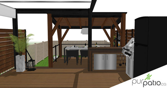 terrasse avec gazebo