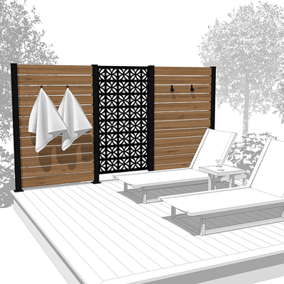 Ensemble mur intimite – BREEZE - NOIR - FIXATION SUR BOIS/COMPOSITE - PurPatio.ca