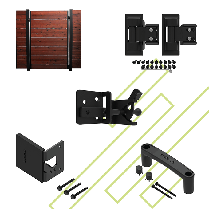 Ensemble pour porte de cloture sans cle avec cadre - PurPatio.ca