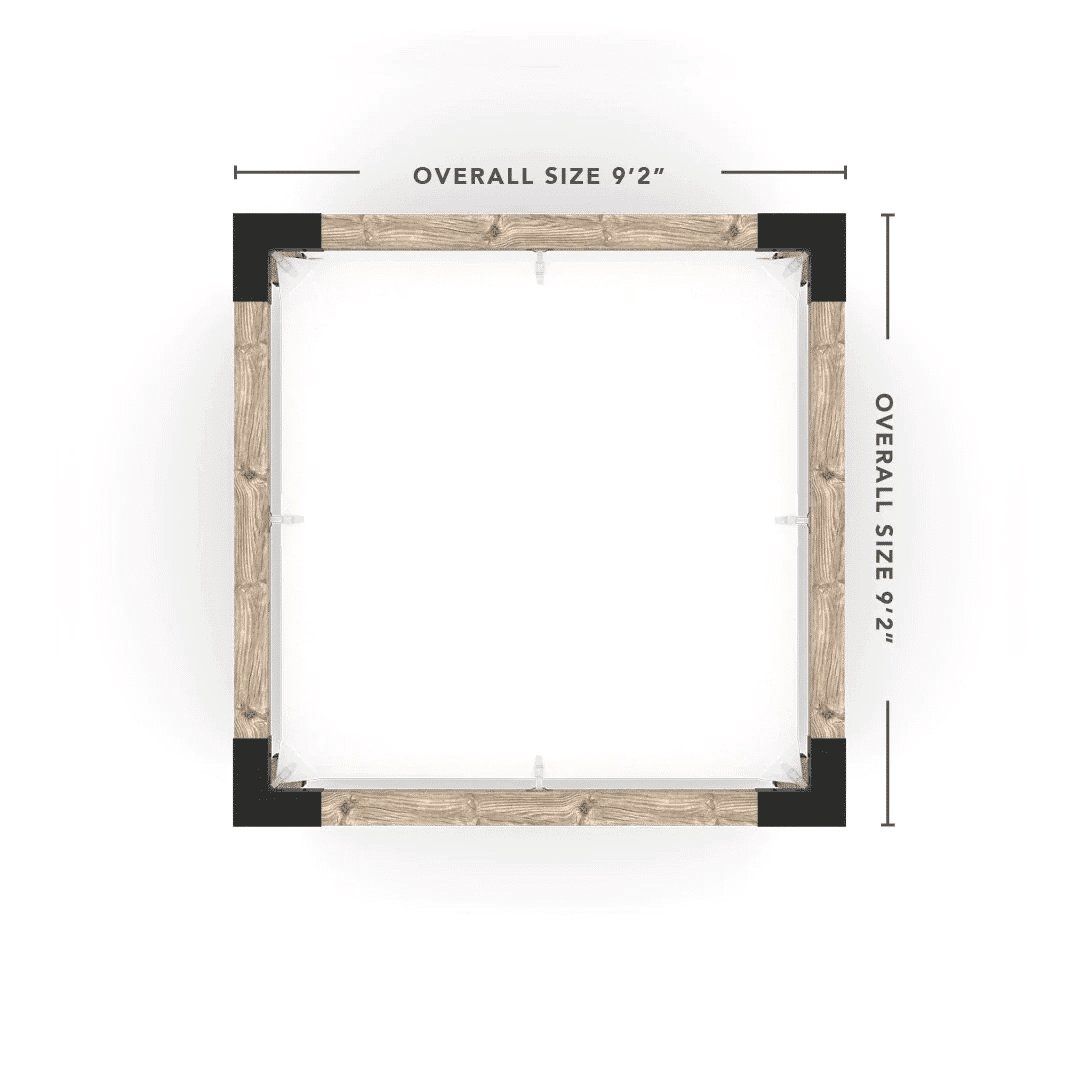 Pergola 8x8 en bois brut avec hamac Blanc - Kit 6 po TojaGrid - PurPatio.ca