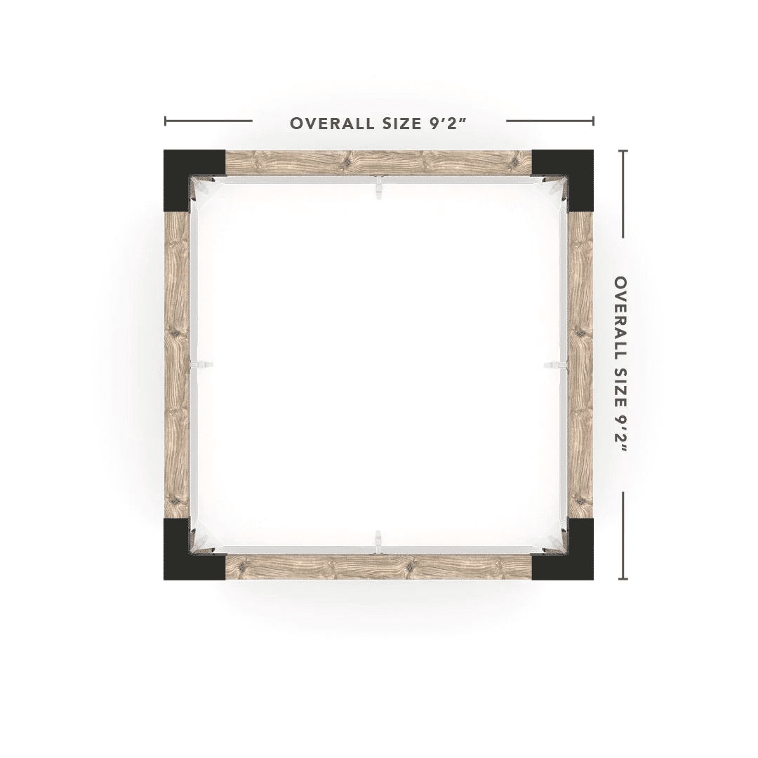 Pergola 8x8 en bois brut avec hamac Blanc - Kit 6 po TojaGrid - PurPatio.ca