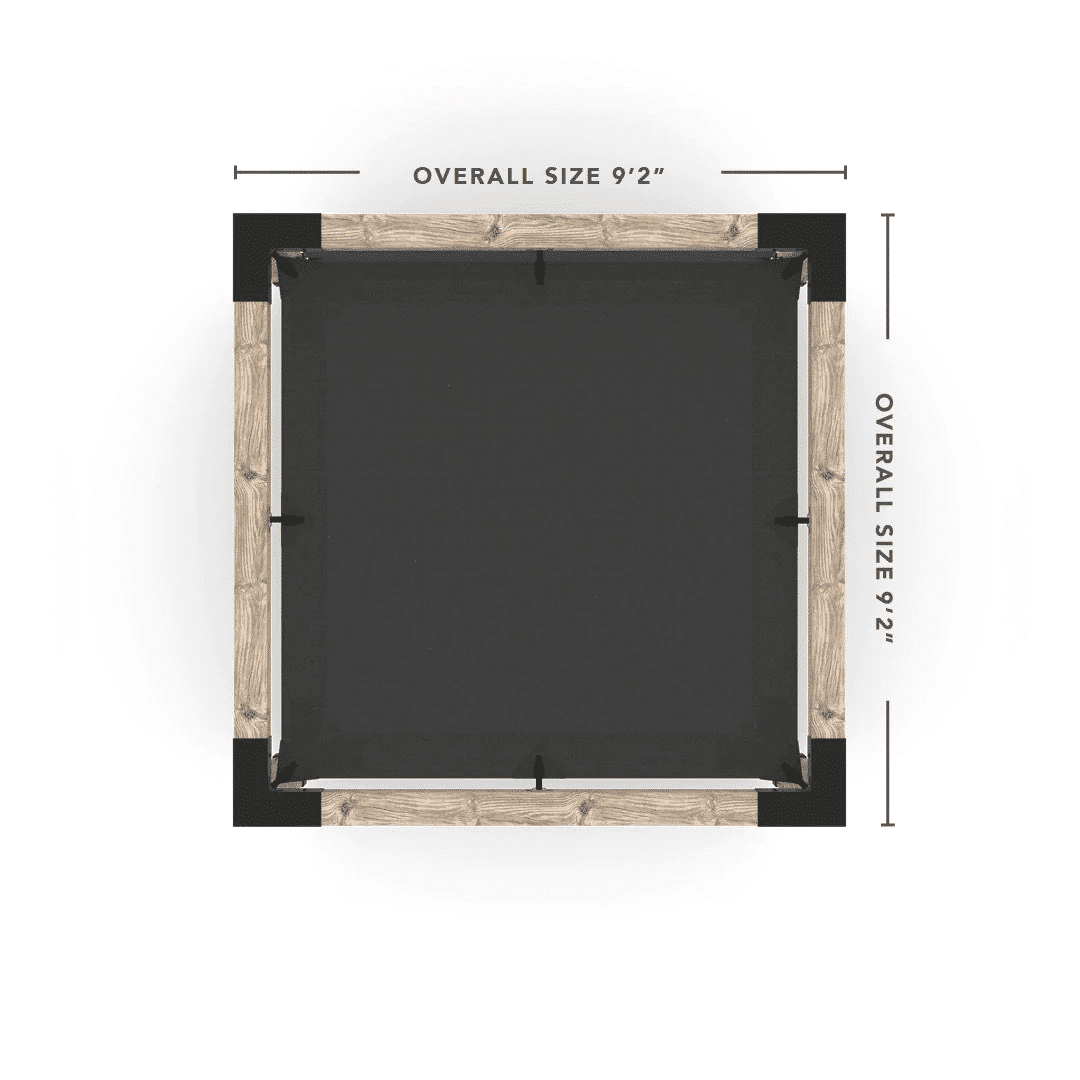 Pergola 8x8 en bois brut avec hamac Blanc - Kit 6 po TojaGrid - PurPatio.ca