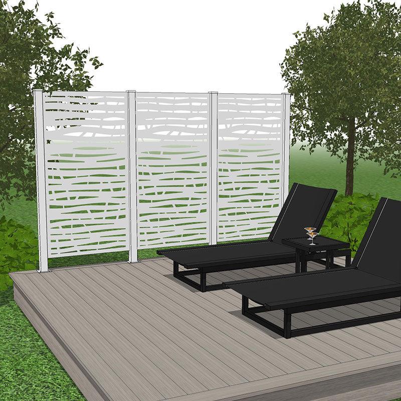 Trio Hideaway Mur intimite - BRANCH Blanc - FIXATION SUR BÉTON - PurPatio.ca