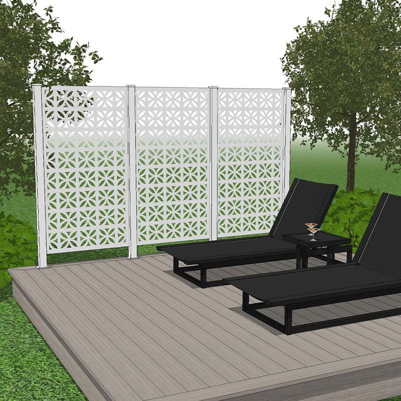 Trio Hideaway Mur intimite - BREEZE Blanc - FIXATION SUR BOIS/COMPOSITE - PurPatio.ca