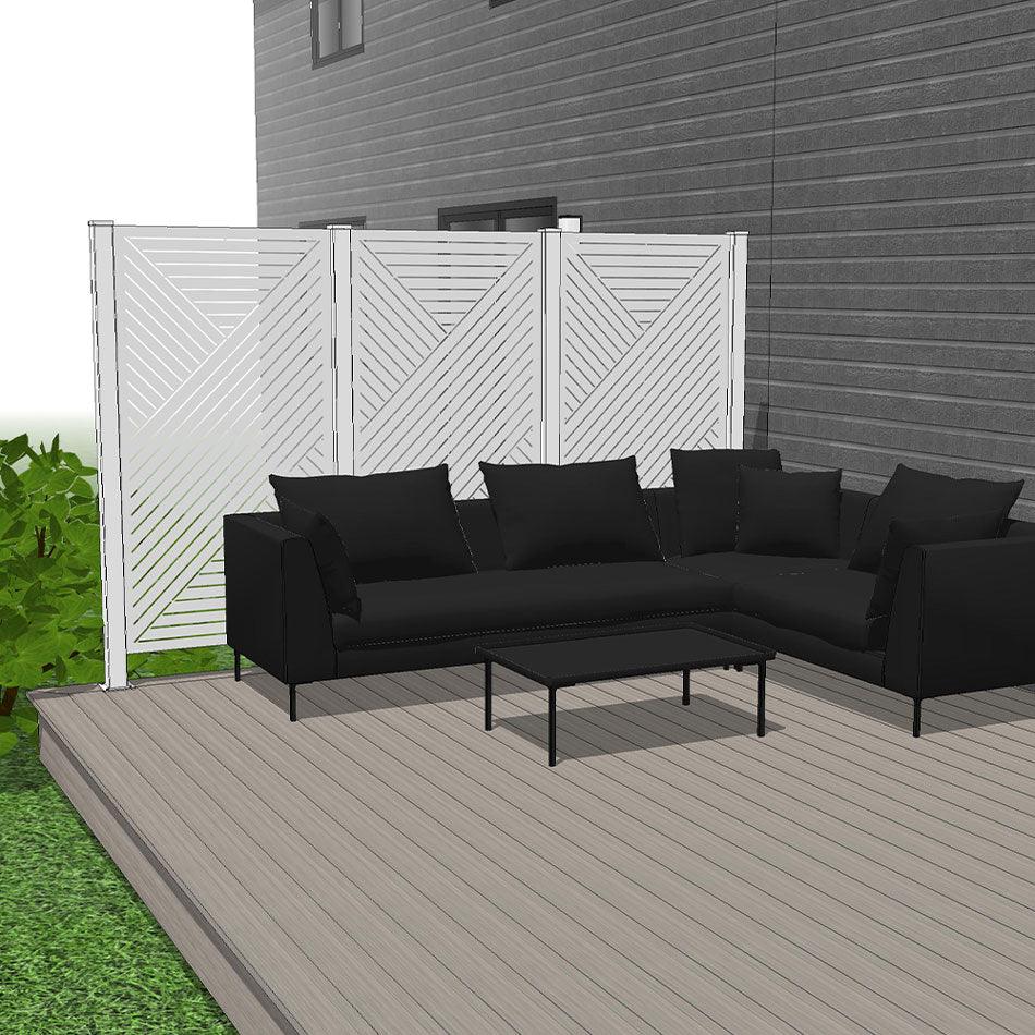 Trio Hideaway Mur intimite - HEXX Blanc - FIXATION SUR BOIS/COMPOSITE - PurPatio.ca