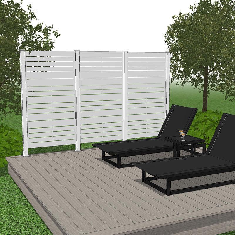 Trio Hideaway Mur intimite - HORIZON Blanc - FIXATION SUR BÉTON - PurPatio.ca