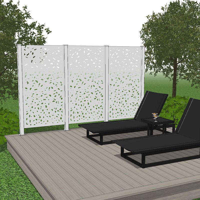 Trio Hideaway Mur intimite - RIVER ROCK Blanc - FIXATION SUR BÉTON - PurPatio.ca