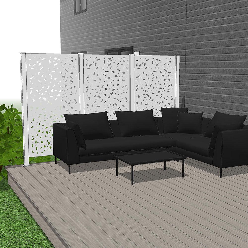 Trio Hideaway Mur intimite - RIVER ROCK Blanc - FIXATION SUR BOIS/COMPOSITE - PurPatio.ca