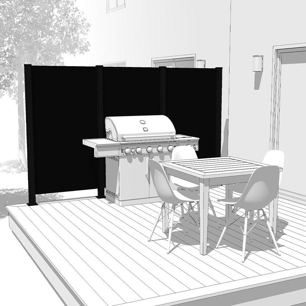 Trio Hideaway Mur intimite - SOLID Noir - FIXATION SUR BOIS/COMPOSITE - PurPatio.ca