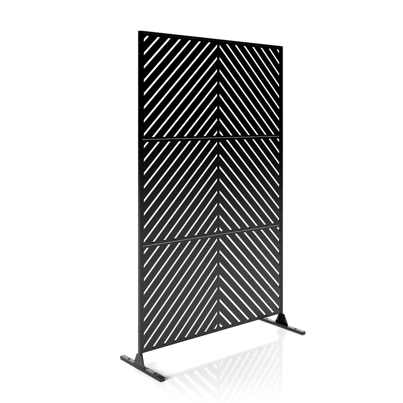 Veradek - Ecran intimite ARROW - 3 panneaux et support noir - PurPatio.ca