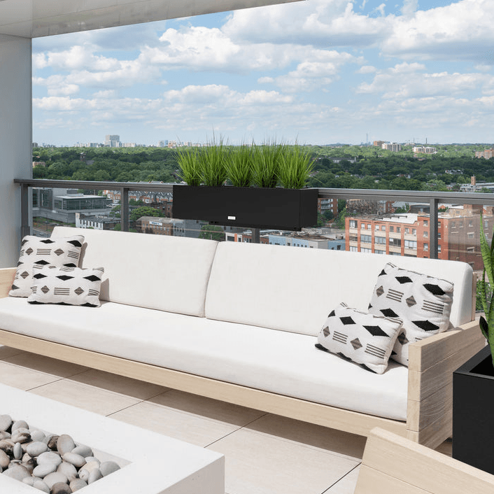 Veradek - Jardinière BLOCK - bac a plantes pour garde-corps 36" avec supports - PurPatio.ca