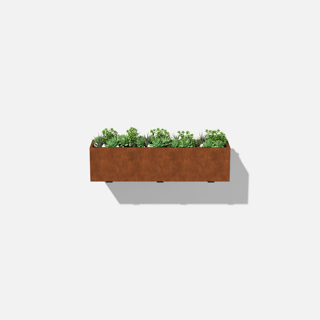 Veradek - Jardinière CORTEN - bac a plantes pour garde-corps avec supports - PurPatio.ca