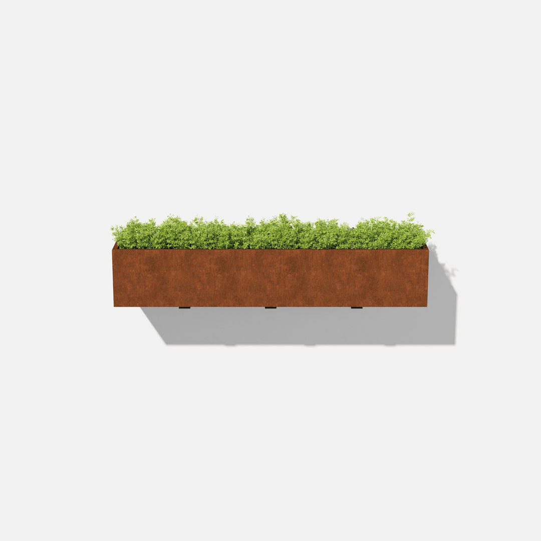 Veradek - Jardinière CORTEN - bac a plantes pour garde-corps avec supports - PurPatio.ca