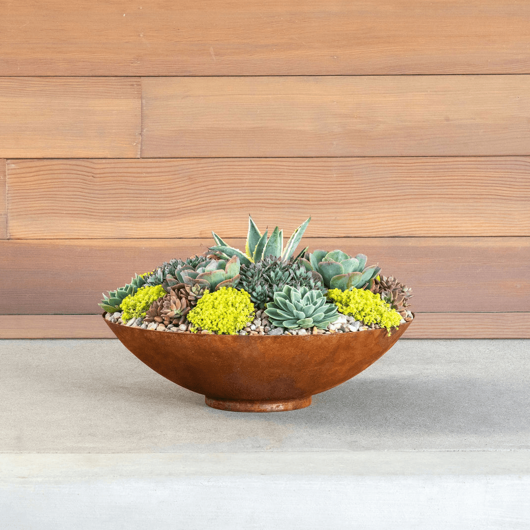 Veradek - Jardinière CORTEN - bol rond - PurPatio.ca