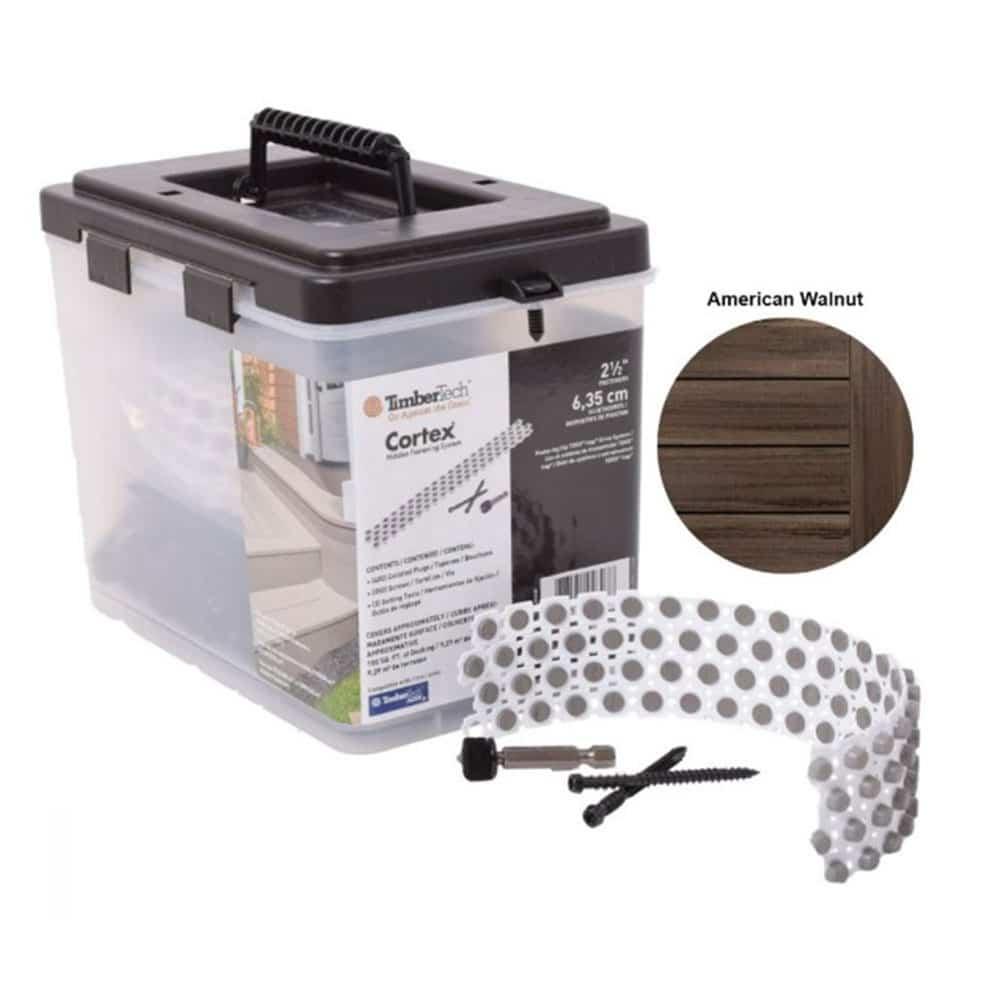 Azek - Vis Collated CORTEX - Collection Landmark American Walnut - 350 vis / 100 pi carre - PurPatio.ca