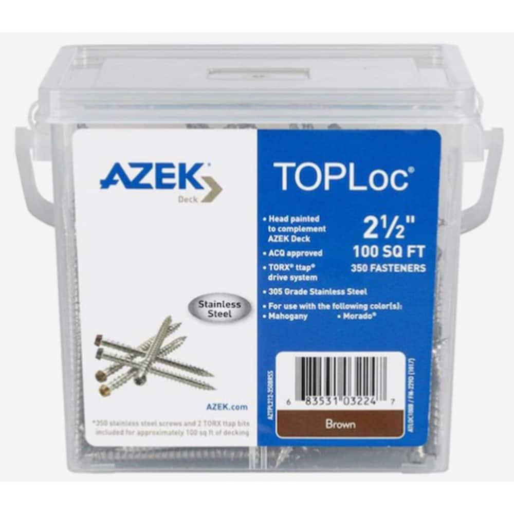 Azek - Vis TOPLOC - Brown - 350 vis / 100 pi lineaire - PurPatio.ca