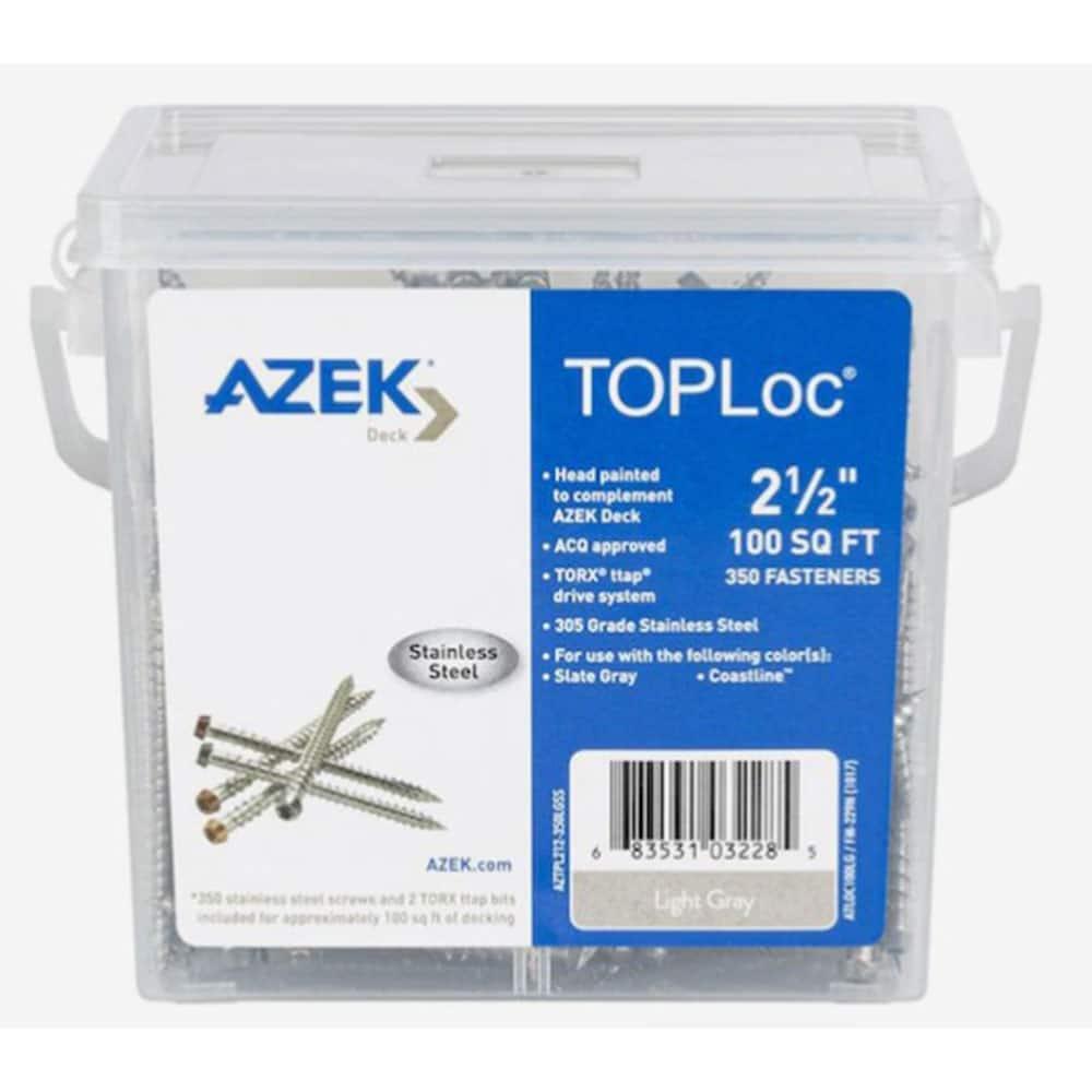 Azek - Vis TOPLOC - Light Gray - 350 vis / 100 pi lineaire - PurPatio.ca