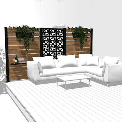 Hideaway Screen - Panneau intimite - Moderna - 36" x 68" - Noir - PurPatio.ca