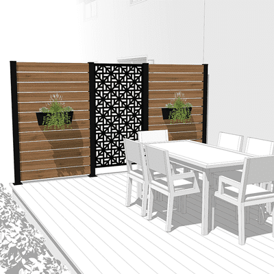 Hideaway Screen - Panneau intimite - Moderna - 36" x 68" - Noir - PurPatio.ca