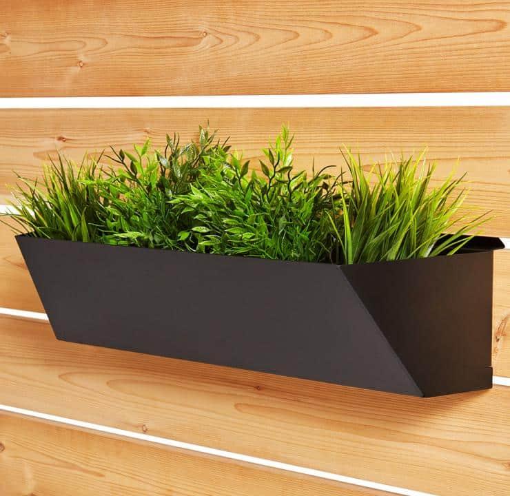 Hoft - Jardiniere Hoft 24 po en acier noir - PurPatio.ca