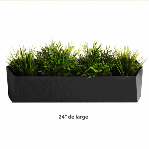 Hoft - Jardiniere Hoft 24 po en acier noir - PurPatio.ca