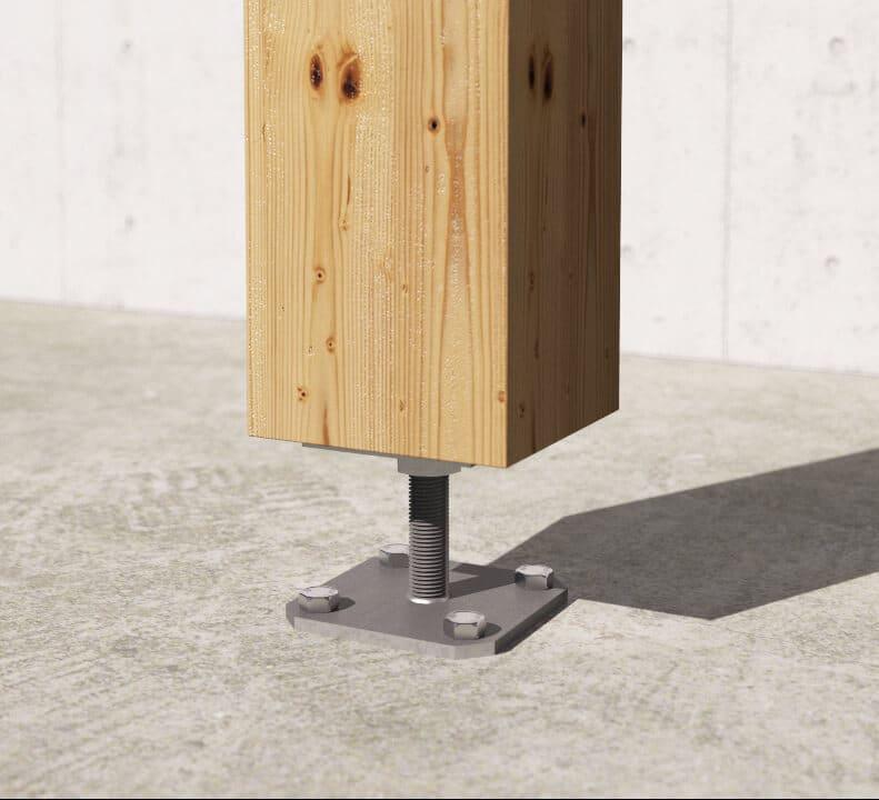 Rothoblaas - R40S80 - Base de pilier carree - PurPatio.ca