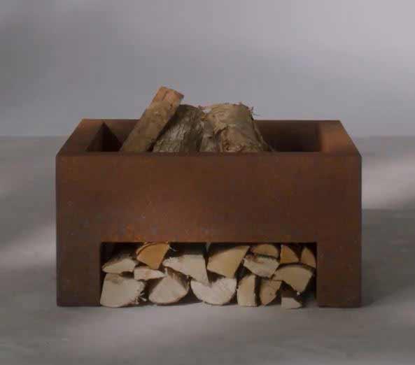 Veradek - Foyer exterieur CUBE - Acier Corten - PurPatio.ca