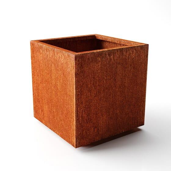 Veradek - Jardinière CORTEN - cube grande - Acier Corten - PurPatio.ca
