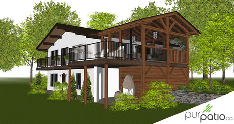 Véranda en timberframe de cèdre