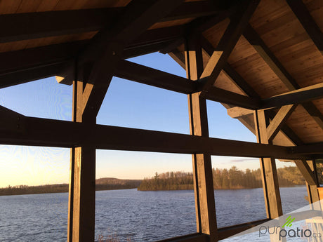 Véranda en timberframe sur le lac