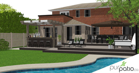 Patio Azek avec pergola en pruche