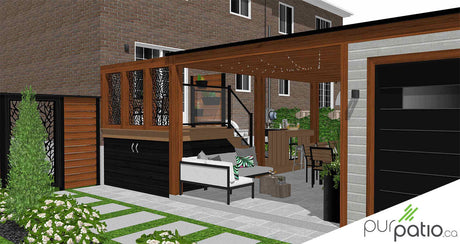 Patio avec gazebo moderne Montréal