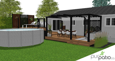 Patio composite Timbertech avec pergola