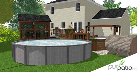 Patio de piscine avec gazebo Chelsea