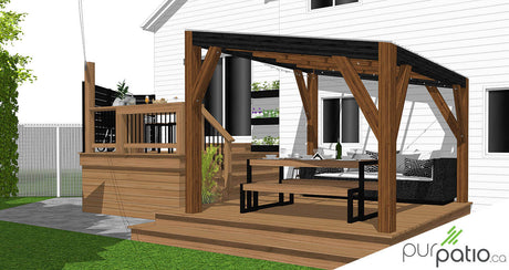 Patio en cèdre avec gazebo