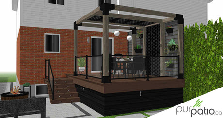 Patio en composite avec pergola St-Lambert