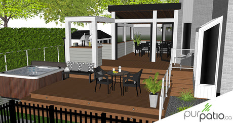 Patio Trex avec véranda