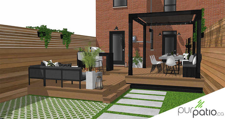 Terrasse composite avec pergola Montréal