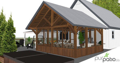 Véranda en timberframe Ste-Anne-des-Lacs