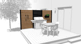 Privacy wall kit - HORIZON - BLACK - FIXING ON WOOD/COMPOSITE