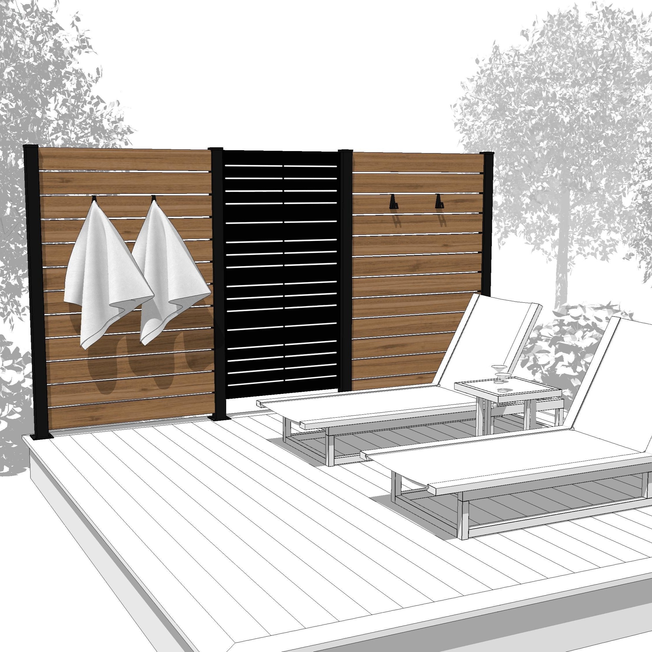 Privacy wall set - HORIZON - BLACK – PurPatio.ca