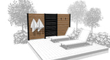 Privacy wall kit - HORIZON - BLACK - FIXING ON WOOD/COMPOSITE